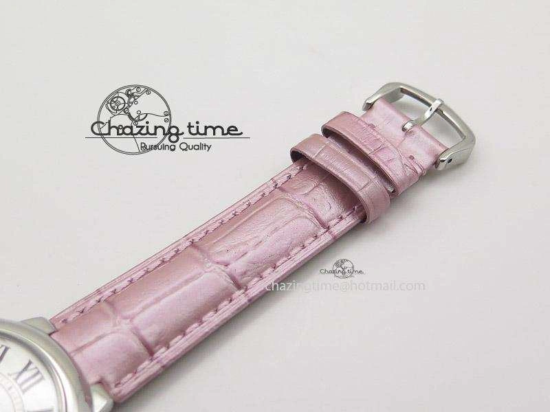 Ballon Bleu 36mm SS V6F White Textured Dial on Pink Leather Strap SEIKO NH05A