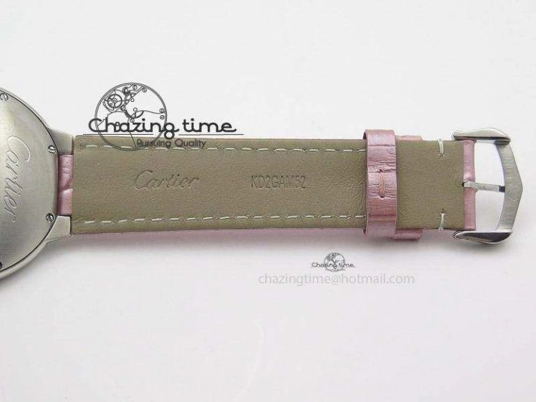 Ballon Bleu 36mm SS V6F White Textured Dial on Pink Leather Strap SEIKO NH05A
