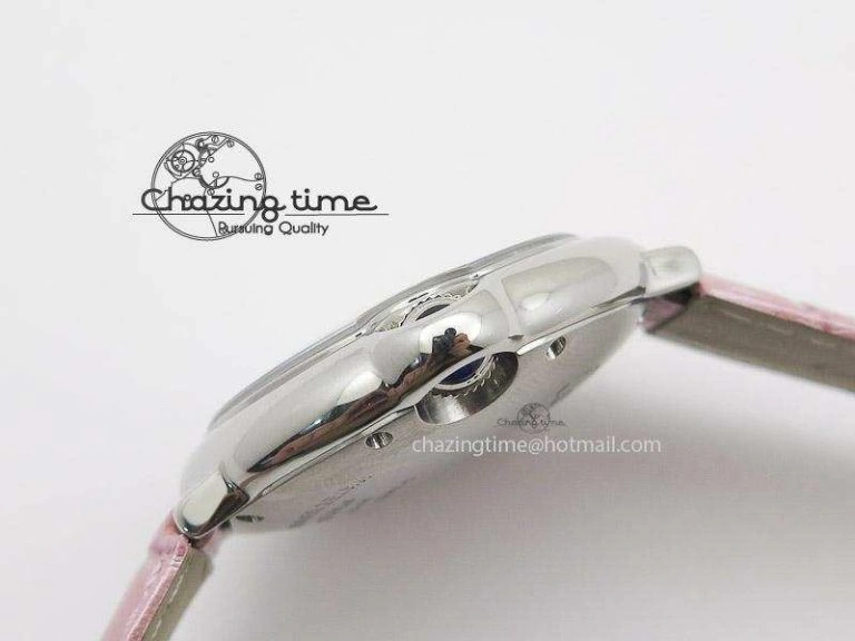 Ballon Bleu 36mm SS V6F White Textured Dial on Pink Leather Strap SEIKO NH05A