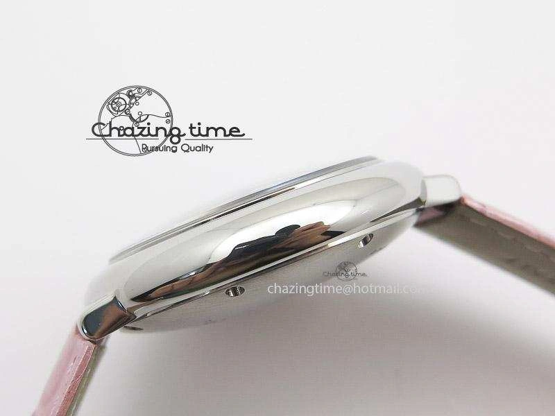 Ballon Bleu 36mm SS V6F White Textured Dial on Pink Leather Strap SEIKO NH05A