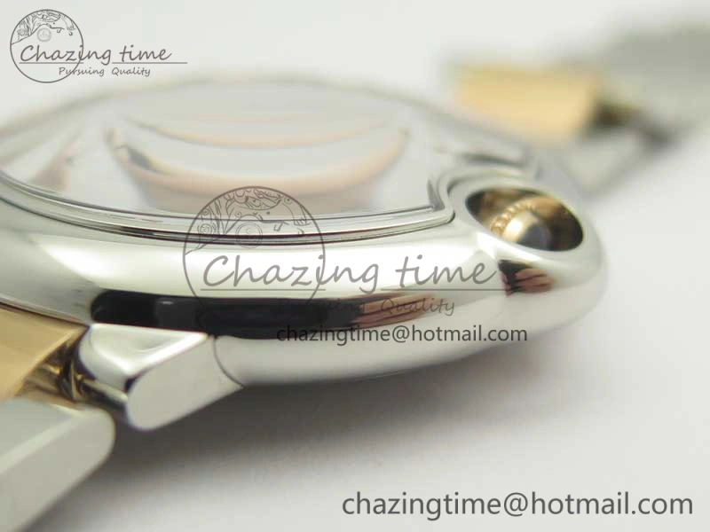 Ballon Bleu 36mm SS RG V6F 1:1 Best Edition White MOP Dial on SS RG Bracelet Ronda Quartz