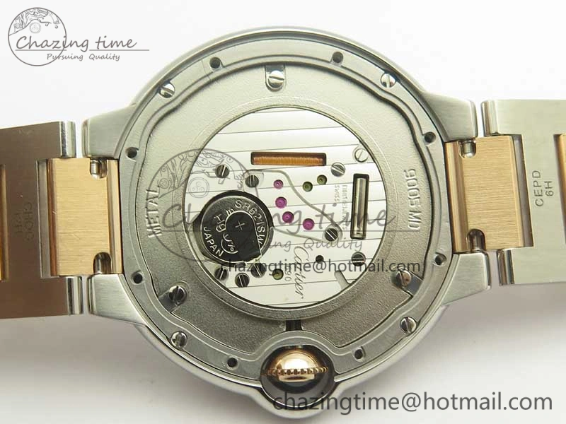 Ballon Bleu 36mm SS RG V6F 1:1 Best Edition White MOP Dial on SS RG Bracelet Ronda Quartz