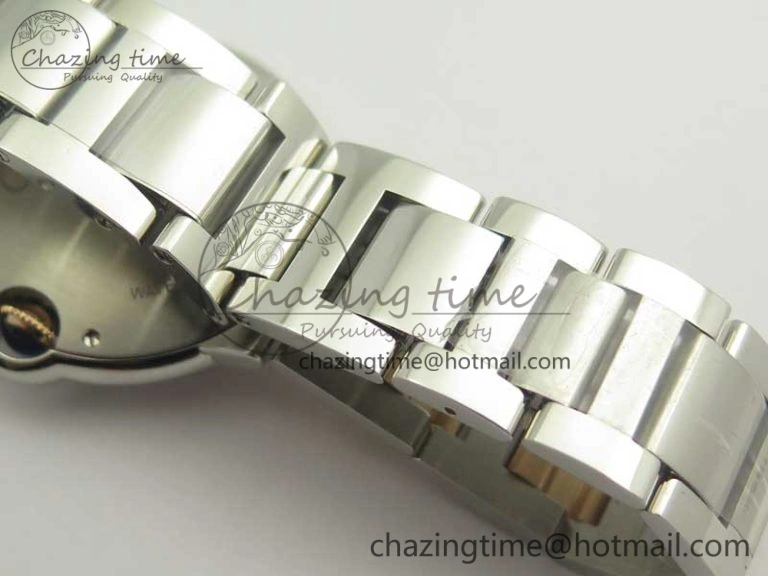 Ballon Bleu 36mm SS RG V6F 1:1 Best Edition White MOP Dial on SS RG Bracelet Ronda Quartz
