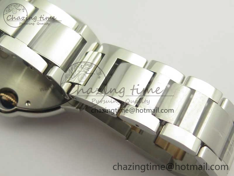 Ballon Bleu 36mm SS RG V6F 1:1 Best Edition White MOP Dial on SS RG Bracelet Ronda Quartz
