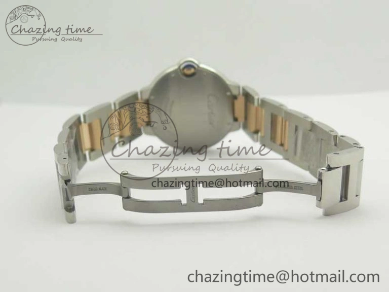 Ballon Bleu 36mm SS RG V6F 1:1 Best Edition White MOP Dial on SS RG Bracelet Ronda Quartz