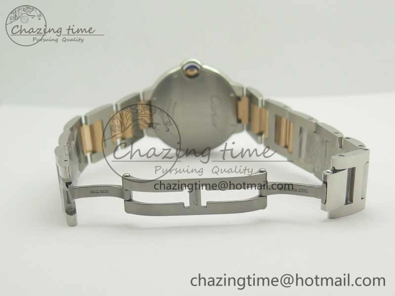 Ballon Bleu 36mm SS RG V6F 1:1 Best Edition White MOP Dial on SS RG Bracelet Ronda Quartz