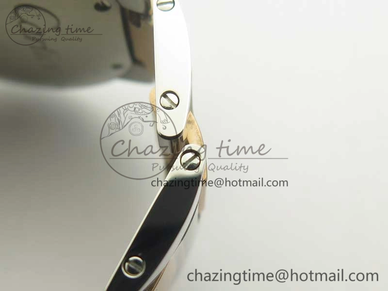 Ballon Bleu 36mm SS RG V6F 1:1 Best Edition White MOP Dial on SS RG Bracelet Ronda Quartz