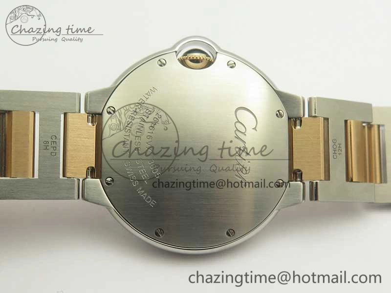 Ballon Bleu 36mm SS RG V6F 1:1 Best Edition White MOP Dial on SS RG Bracelet Ronda Quartz