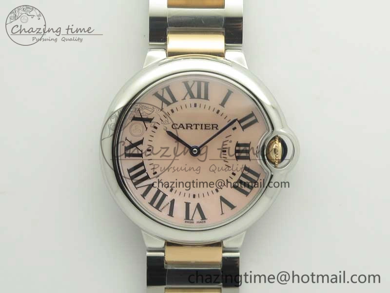 Ballon Bleu 36mm SS RG V6F 1:1 Best Edition White MOP Dial on SS RG Bracelet Ronda Quartz