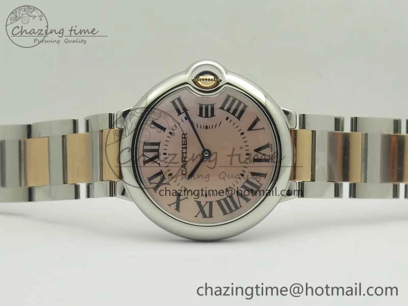 Ballon Bleu 36mm SS RG V6F 1:1 Best Edition White MOP Dial on SS RG Bracelet Ronda Quartz