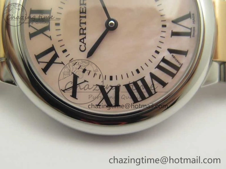 Ballon Bleu 36mm SS RG V6F 1:1 Best Edition White MOP Dial on SS RG Bracelet Ronda Quartz