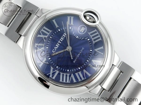 Ballon Bleu 40mm SS CHF 1:1 Best Edition Blue Texture Dial on SS Bracelet A2824