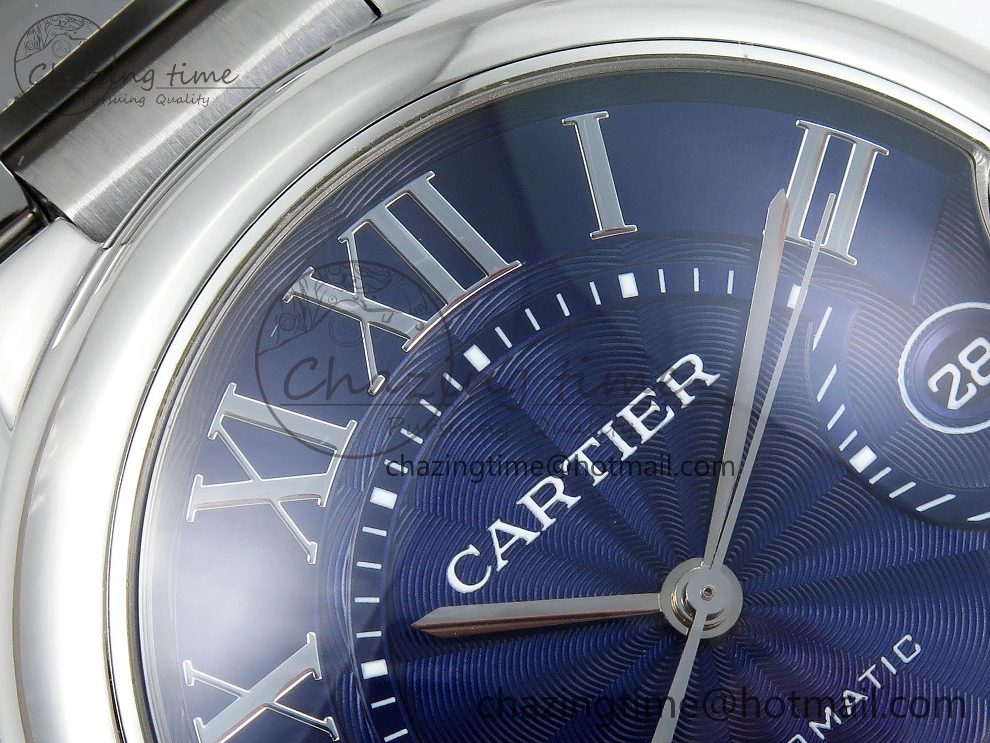 Ballon Bleu 40mm SS CHF 1:1 Best Edition Blue Texture Dial on SS Bracelet A2824