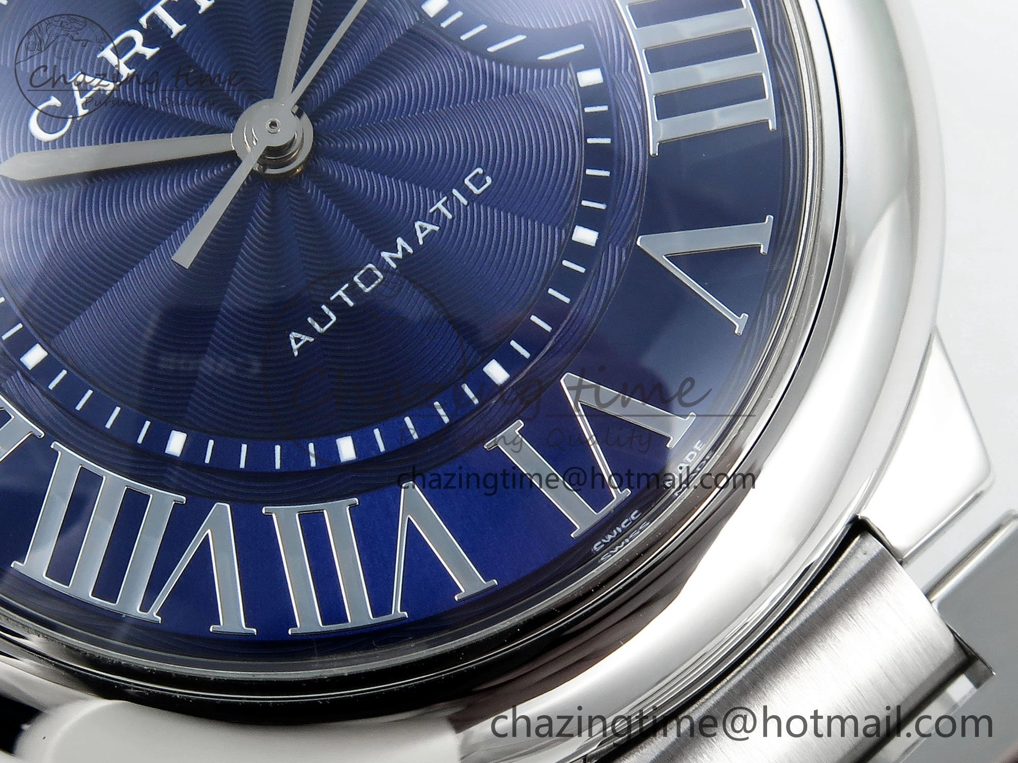 Ballon Bleu 40mm SS CHF 1:1 Best Edition Blue Texture Dial on SS Bracelet A2824