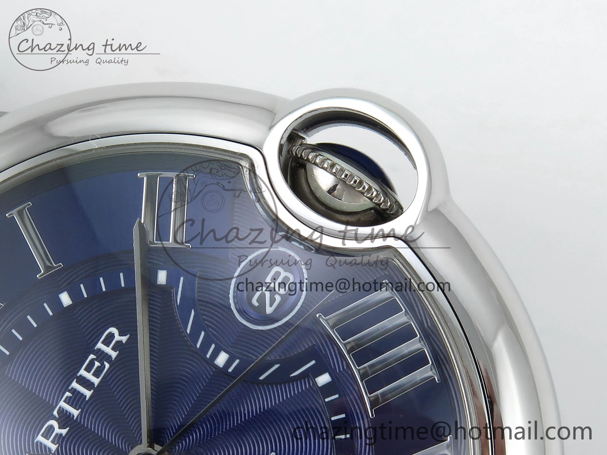 Ballon Bleu 40mm SS CHF 1:1 Best Edition Blue Texture Dial on SS Bracelet A2824