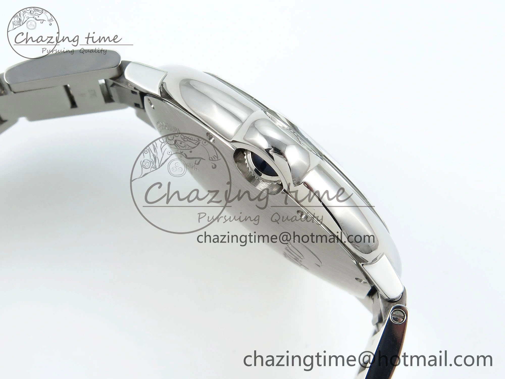 Ballon Bleu 40mm SS CHF 1:1 Best Edition Grey Texture Dial on SS Bracelet A2824