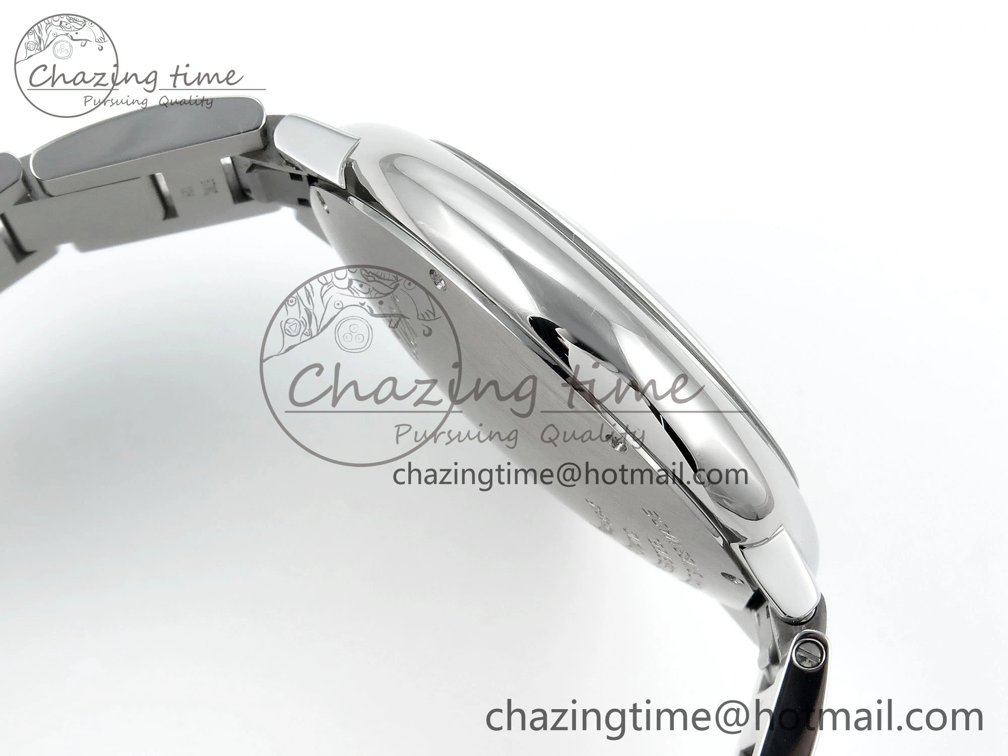 Ballon Bleu 40mm SS CHF 1:1 Best Edition Grey Texture Dial on SS Bracelet A2824