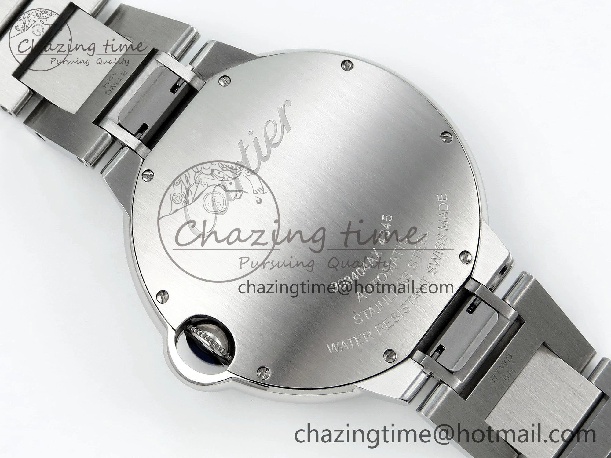 Ballon Bleu 40mm SS CHF 1:1 Best Edition Grey Texture Dial on SS Bracelet A2824