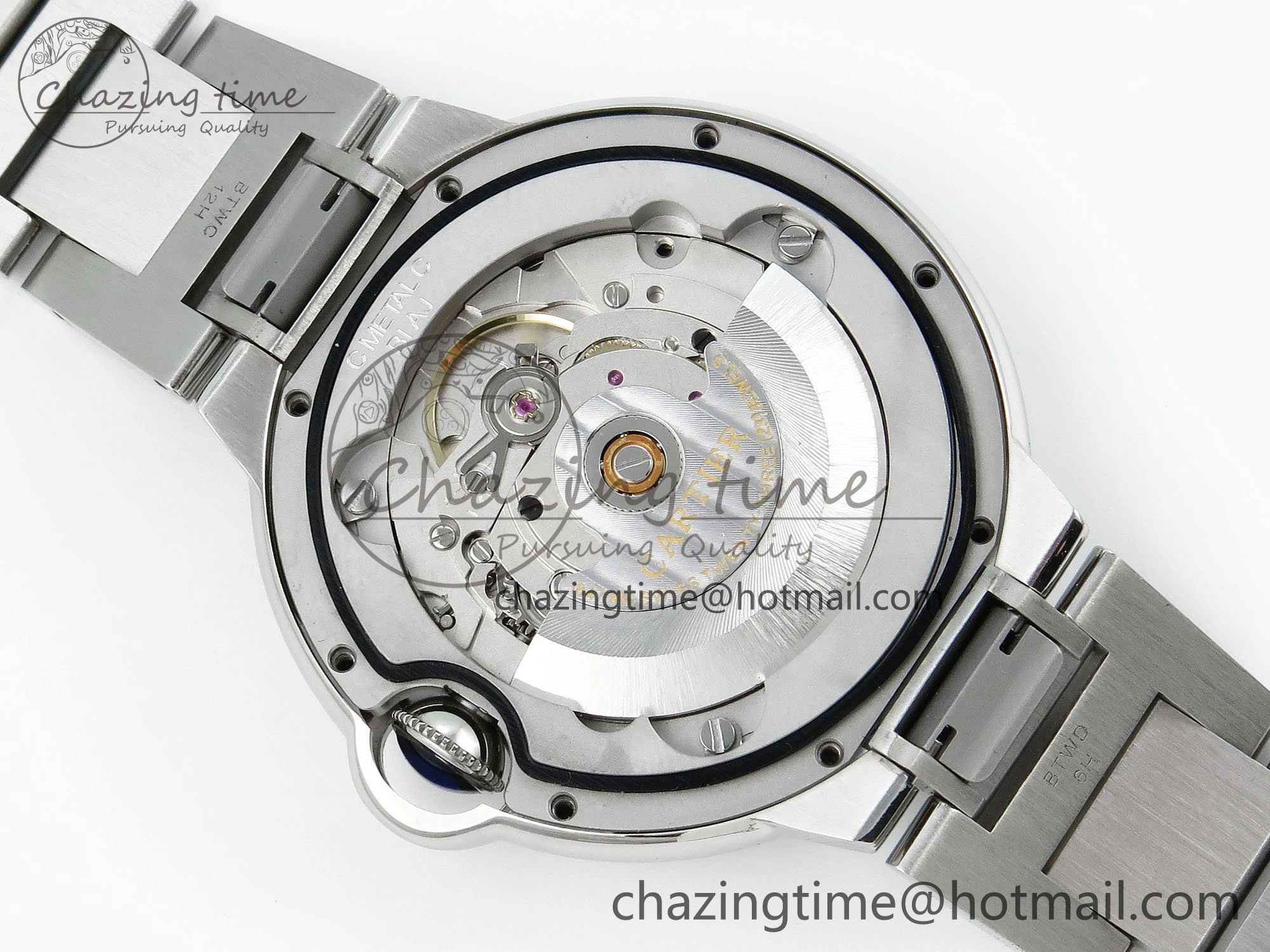 Ballon Bleu 40mm SS CHF 1:1 Best Edition Grey Texture Dial on SS Bracelet A2824