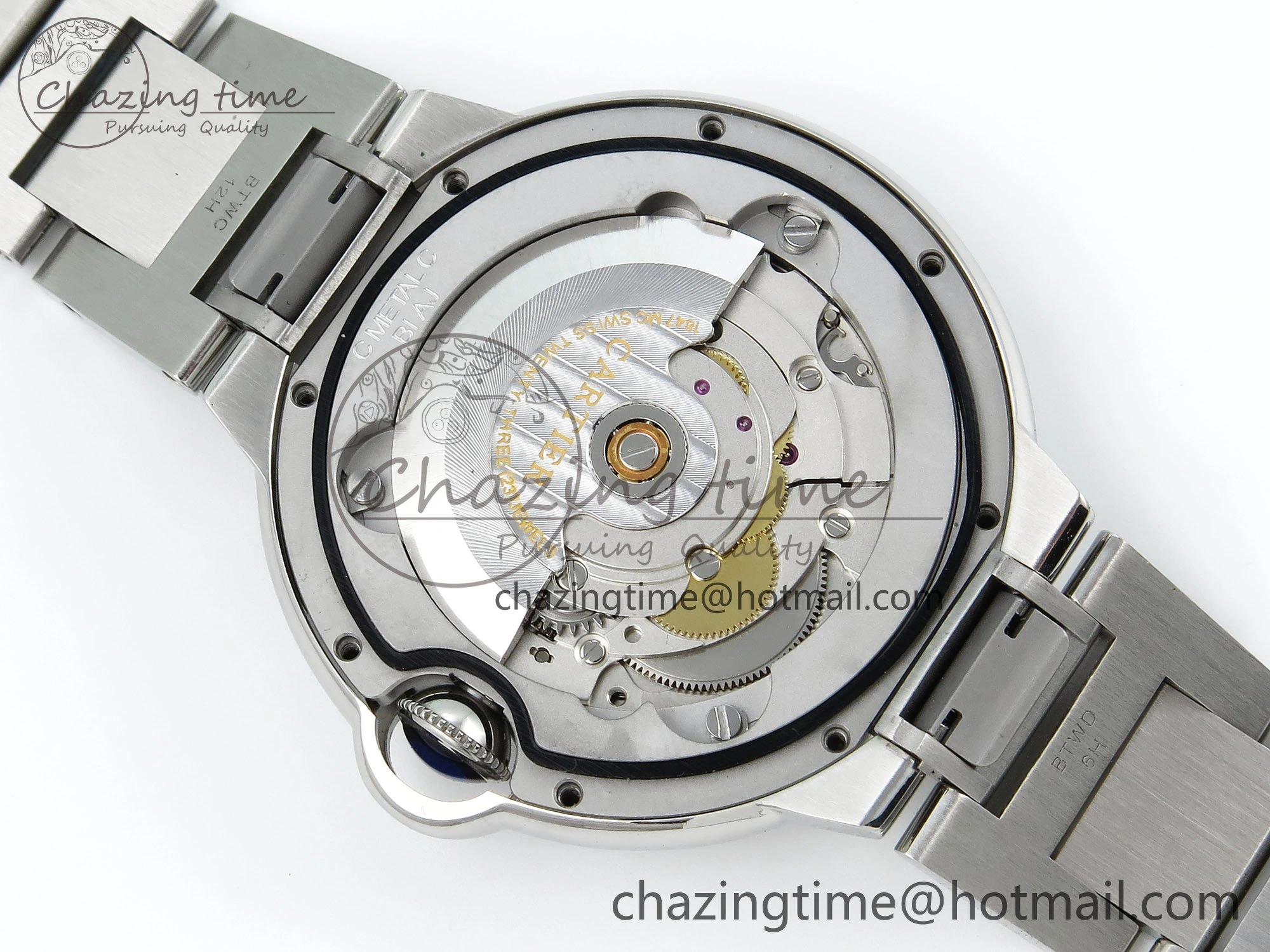 Ballon Bleu 40mm SS CHF 1:1 Best Edition Grey Texture Dial on SS Bracelet A2824