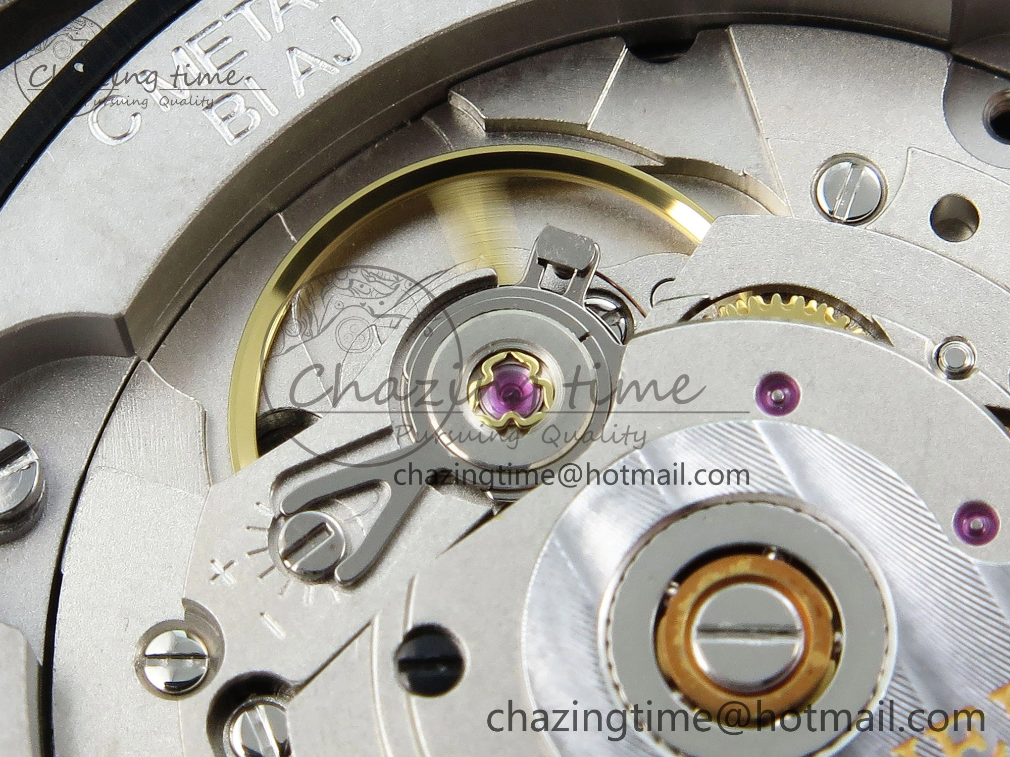 Ballon Bleu 40mm SS CHF 1:1 Best Edition Grey Texture Dial on SS Bracelet A2824