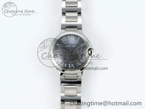 Ballon Bleu 40mm SS CHF 1:1 Best Edition Grey Texture Dial on SS Bracelet A2824