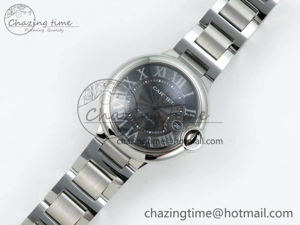 Ballon Bleu 40mm SS CHF 1:1 Best Edition Grey Texture Dial on SS Bracelet A2824