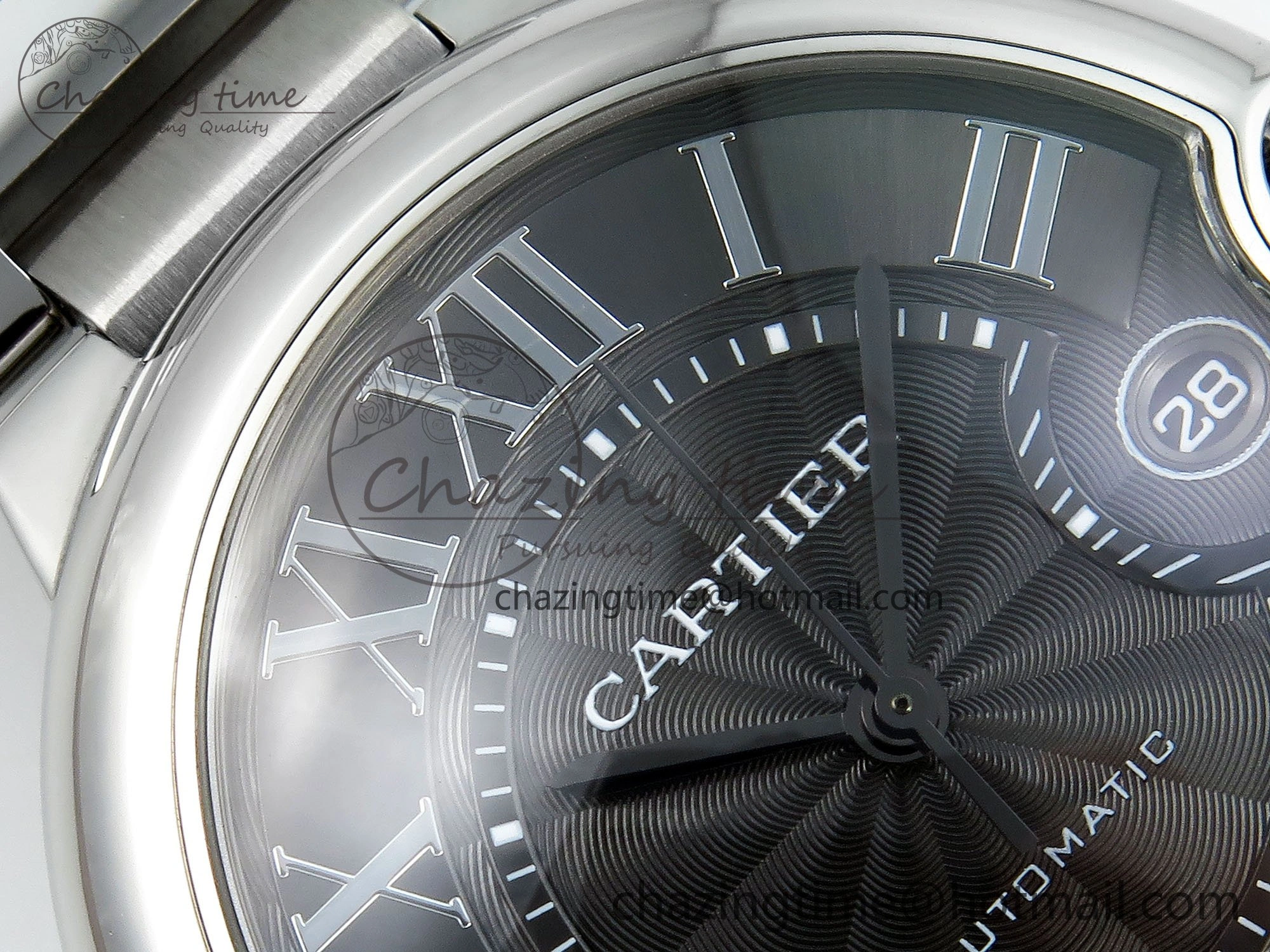 Ballon Bleu 40mm SS CHF 1:1 Best Edition Grey Texture Dial on SS Bracelet A2824