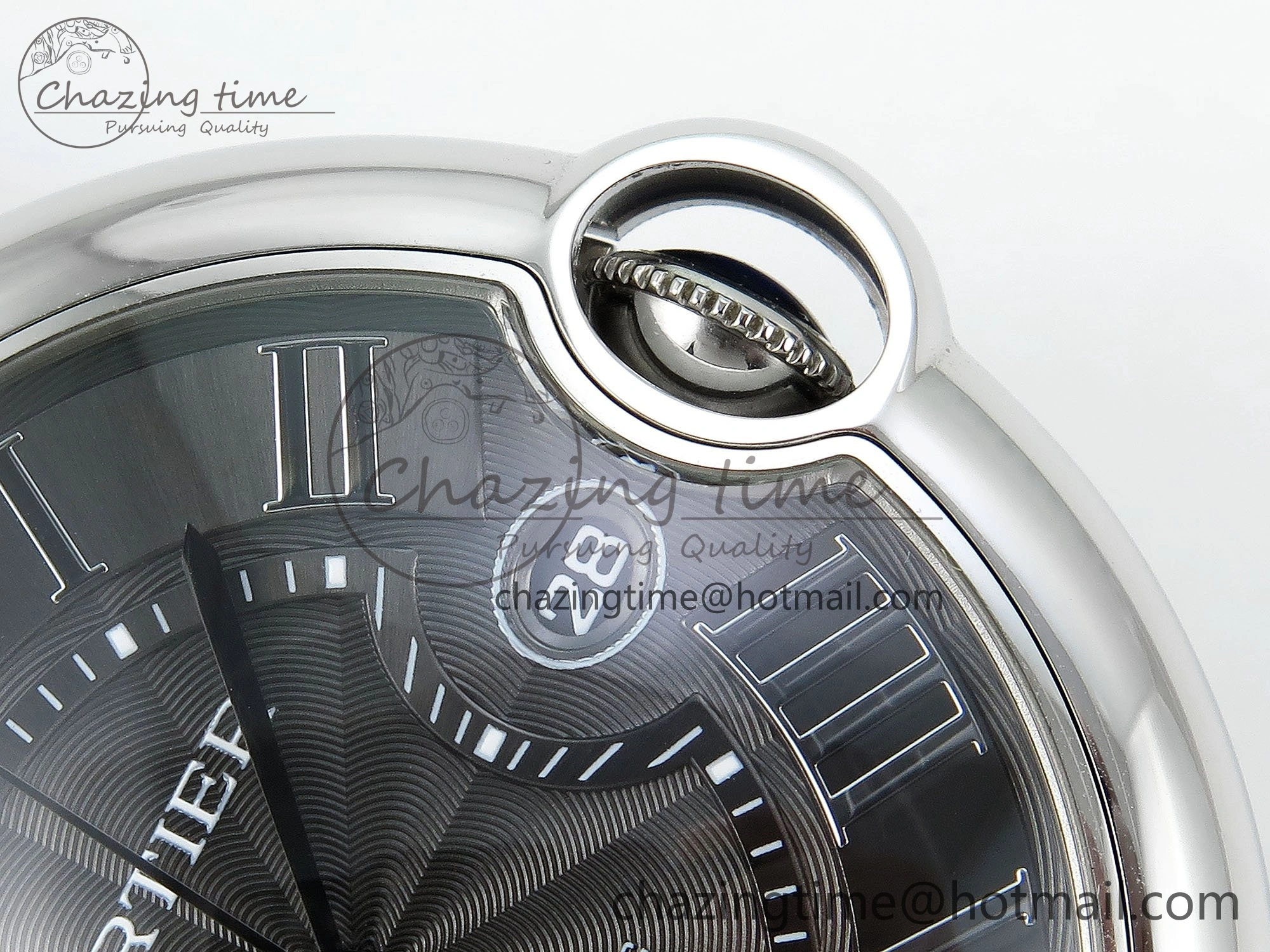 Ballon Bleu 40mm SS CHF 1:1 Best Edition Grey Texture Dial on SS Bracelet A2824