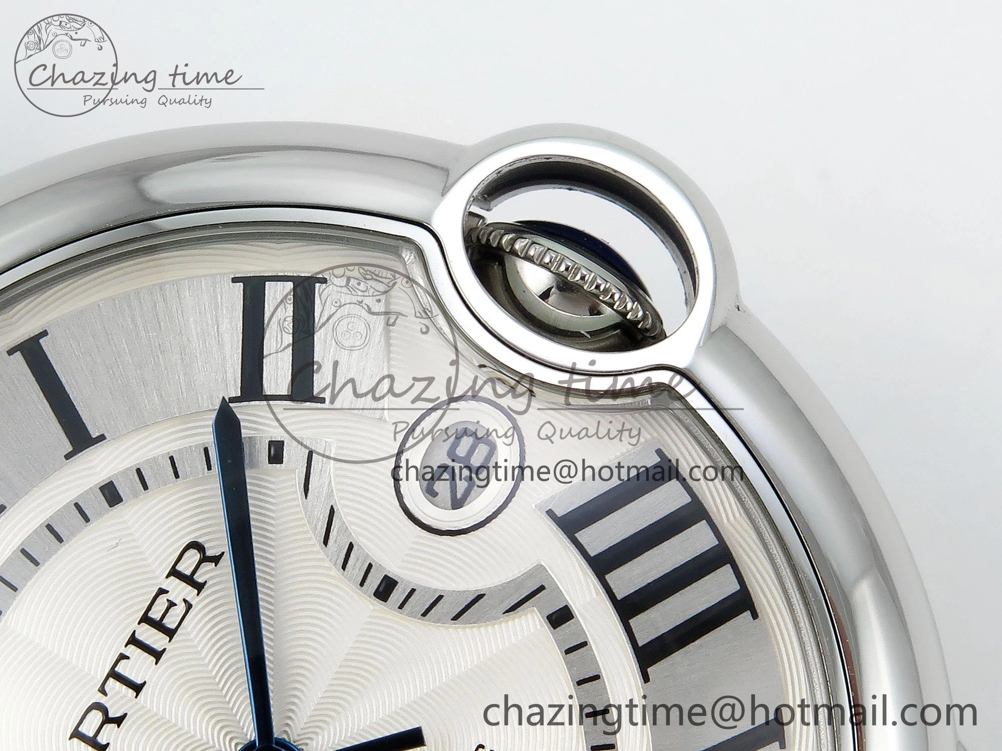 Ballon Bleu 40mm SS CHF 1:1 Best Edition White Texture Dial on SS Bracelet A2824