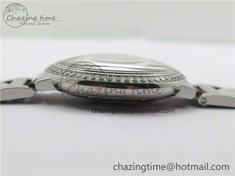 Ballon Bleu 42mm Crystal Bezel SS V6F 1:1 Best Edition White Texture Dial on SS Bracelet A2824