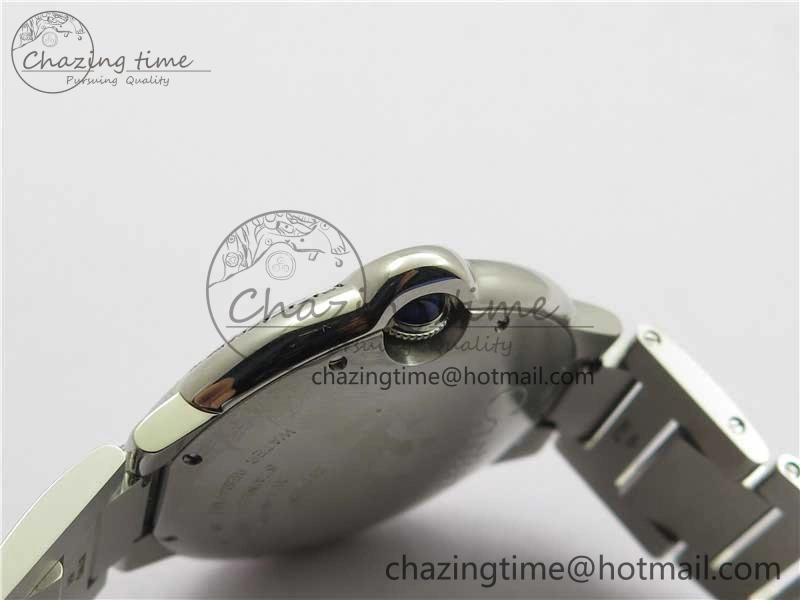 Ballon Bleu 42mm Crystal Bezel SS V6F 1:1 Best Edition White Texture Dial on SS Bracelet A2824