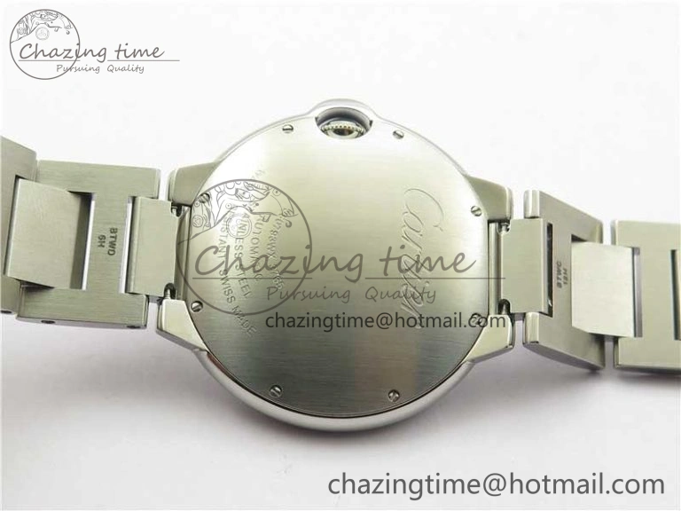 Ballon Bleu 42mm Crystal Bezel SS V6F 1:1 Best Edition White Texture Dial on SS Bracelet A2824