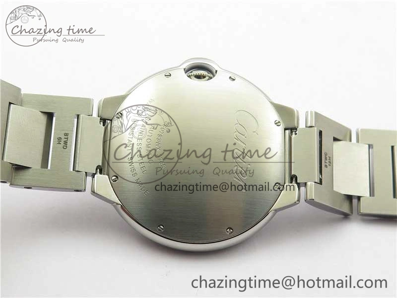 Ballon Bleu 42mm Crystal Bezel SS V6F 1:1 Best Edition White Texture Dial on SS Bracelet A2824