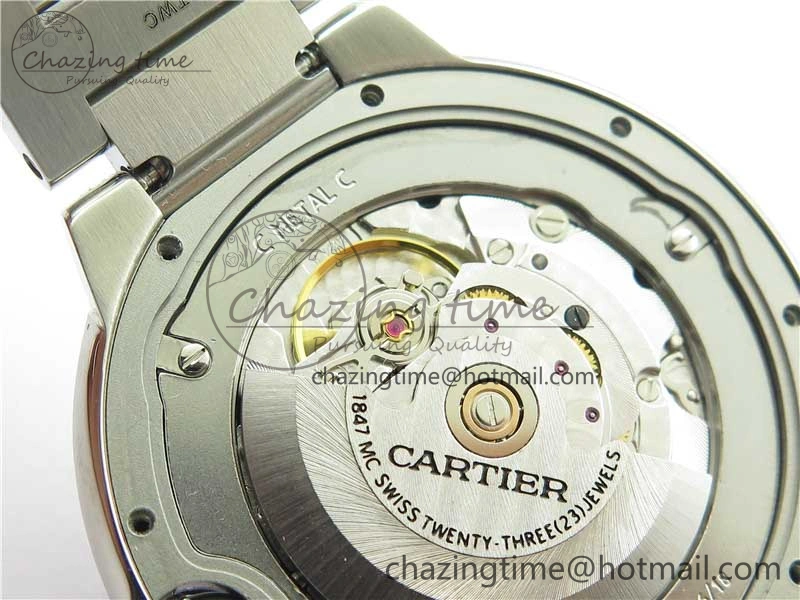 Ballon Bleu 42mm Crystal Bezel SS V6F 1:1 Best Edition White Texture Dial on SS Bracelet A2824