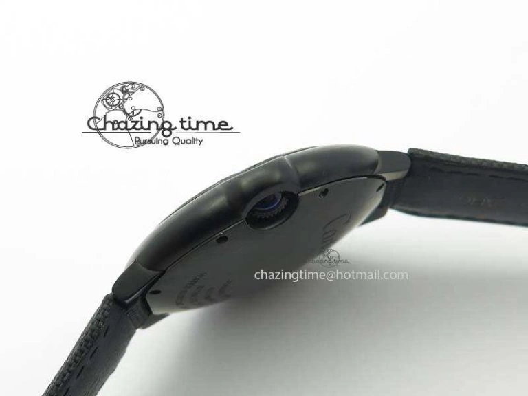 Ballon Bleu 42mm DLC Best Edition Black Dial On Black Nylon Strap A2824