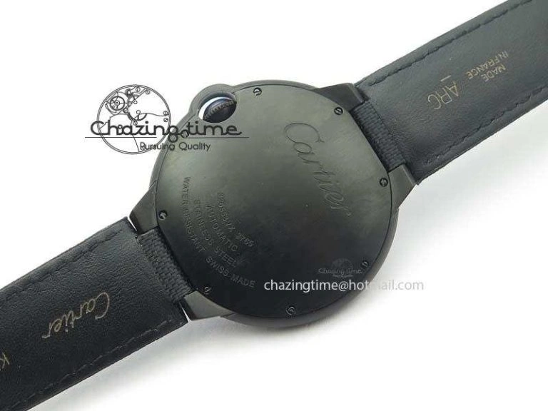 Ballon Bleu 42mm DLC Best Edition Black Dial On Black Nylon Strap A2824
