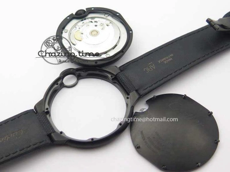Ballon Bleu 42mm DLC Best Edition Black Dial On Black Nylon Strap A2824