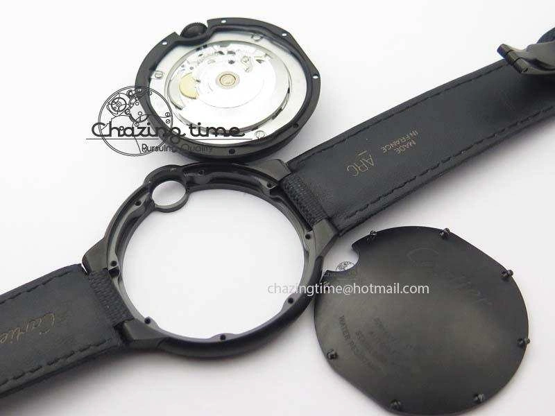 Ballon Bleu 42mm DLC Best Edition Black Dial On Black Nylon Strap A2824