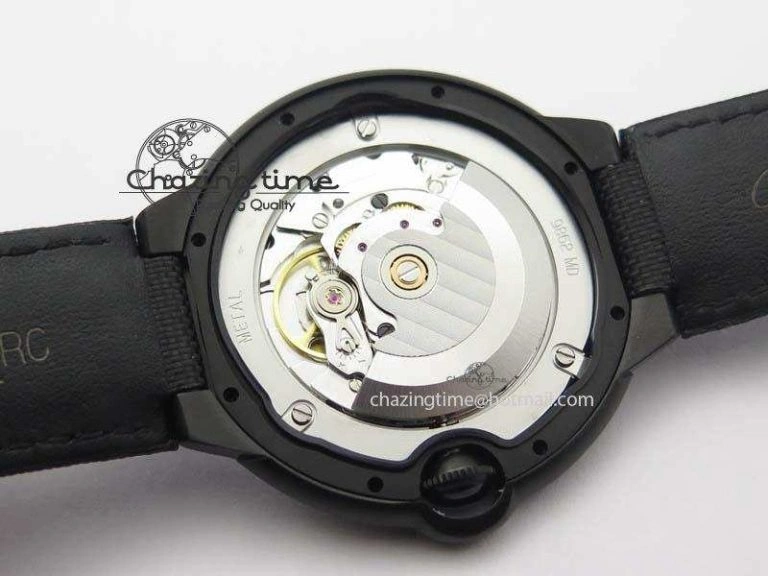 Ballon Bleu 42mm DLC Best Edition Black Dial On Black Nylon Strap A2824