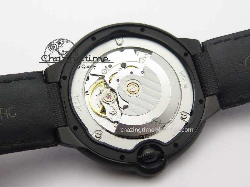 Ballon Bleu 42mm DLC Best Edition Black Dial On Black Nylon Strap A2824