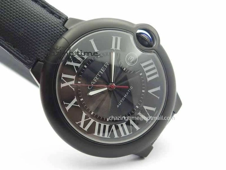 Ballon Bleu 42mm DLC JF Best Edition Black Dial On Black Nylon Strap Miyota9015