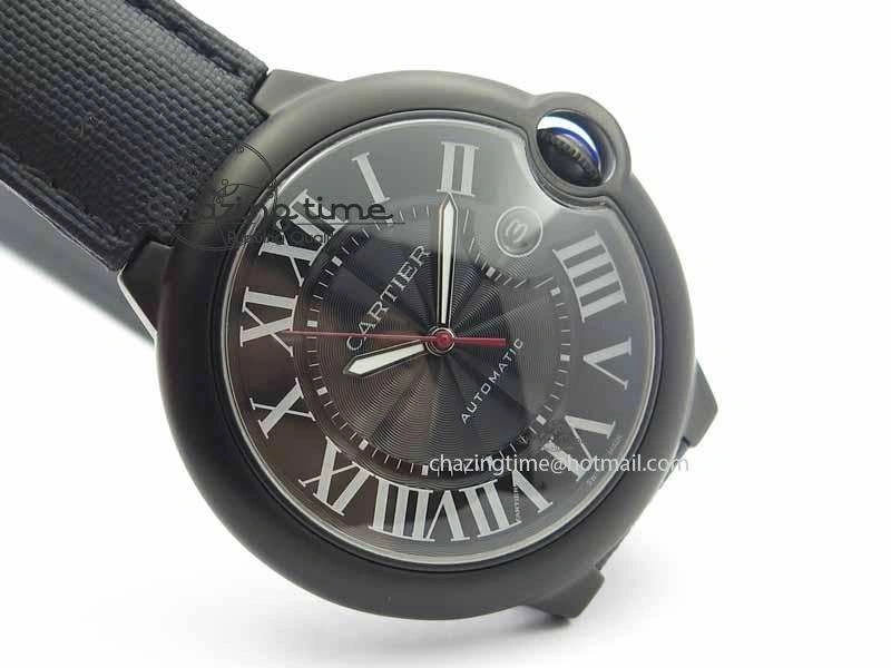 Ballon Bleu 42mm DLC JF Best Edition Black Dial On Black Nylon Strap Miyota9015
