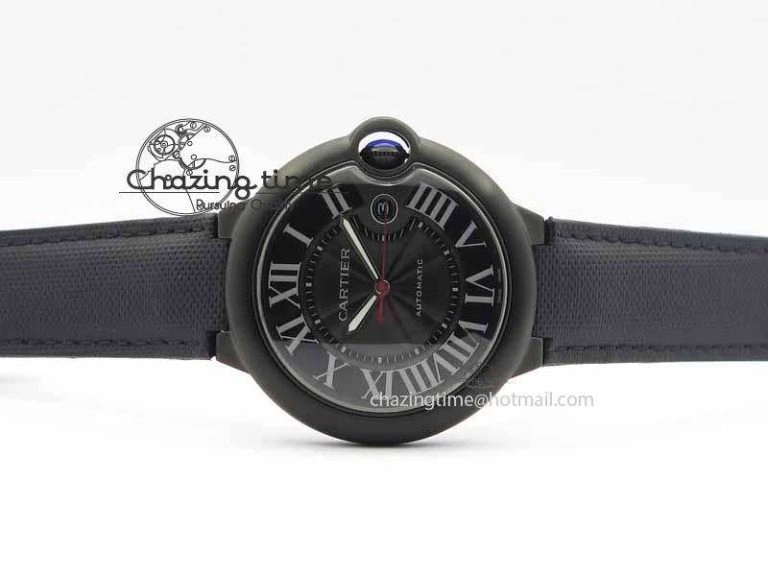 Ballon Bleu 42mm DLC JF Best Edition Black Dial On Black Nylon Strap Miyota9015