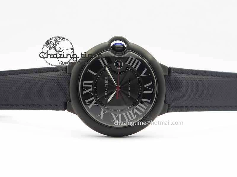 Ballon Bleu 42mm DLC JF Best Edition Black Dial On Black Nylon Strap Miyota9015