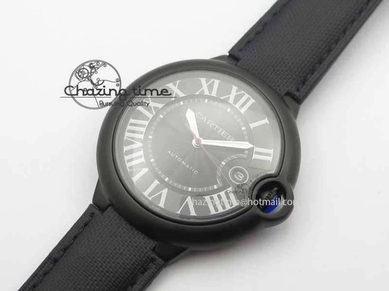 Ballon Bleu 42mm DLC JF Best Edition Black Dial On Black Nylon Strap Miyota9015