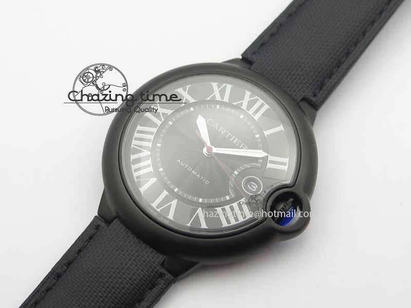 Ballon Bleu 42mm DLC JF Best Edition Black Dial On Black Nylon Strap Miyota9015