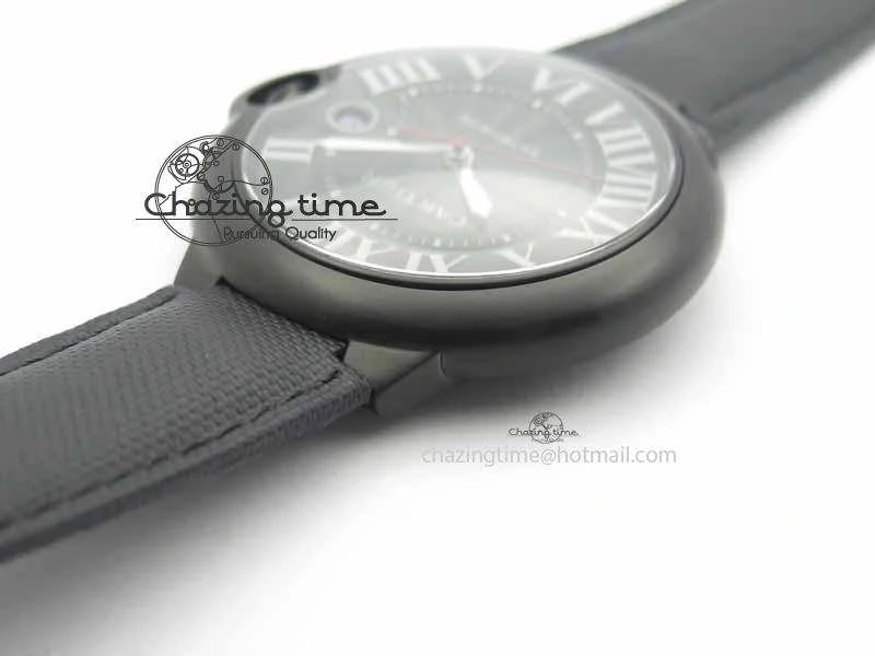 Ballon Bleu 42mm DLC JF Best Edition Black Dial On Black Nylon Strap Miyota9015