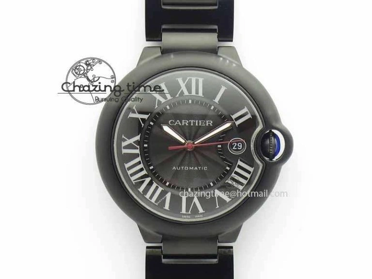Ballon Bleu 42mm DLC JF Best Edition Black Dial On DLC Bracelet Miyota9015