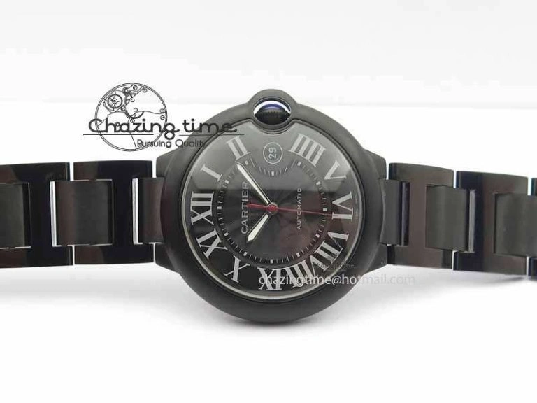 Ballon Bleu 42mm DLC JF Best Edition Black Dial On DLC Bracelet Miyota9015